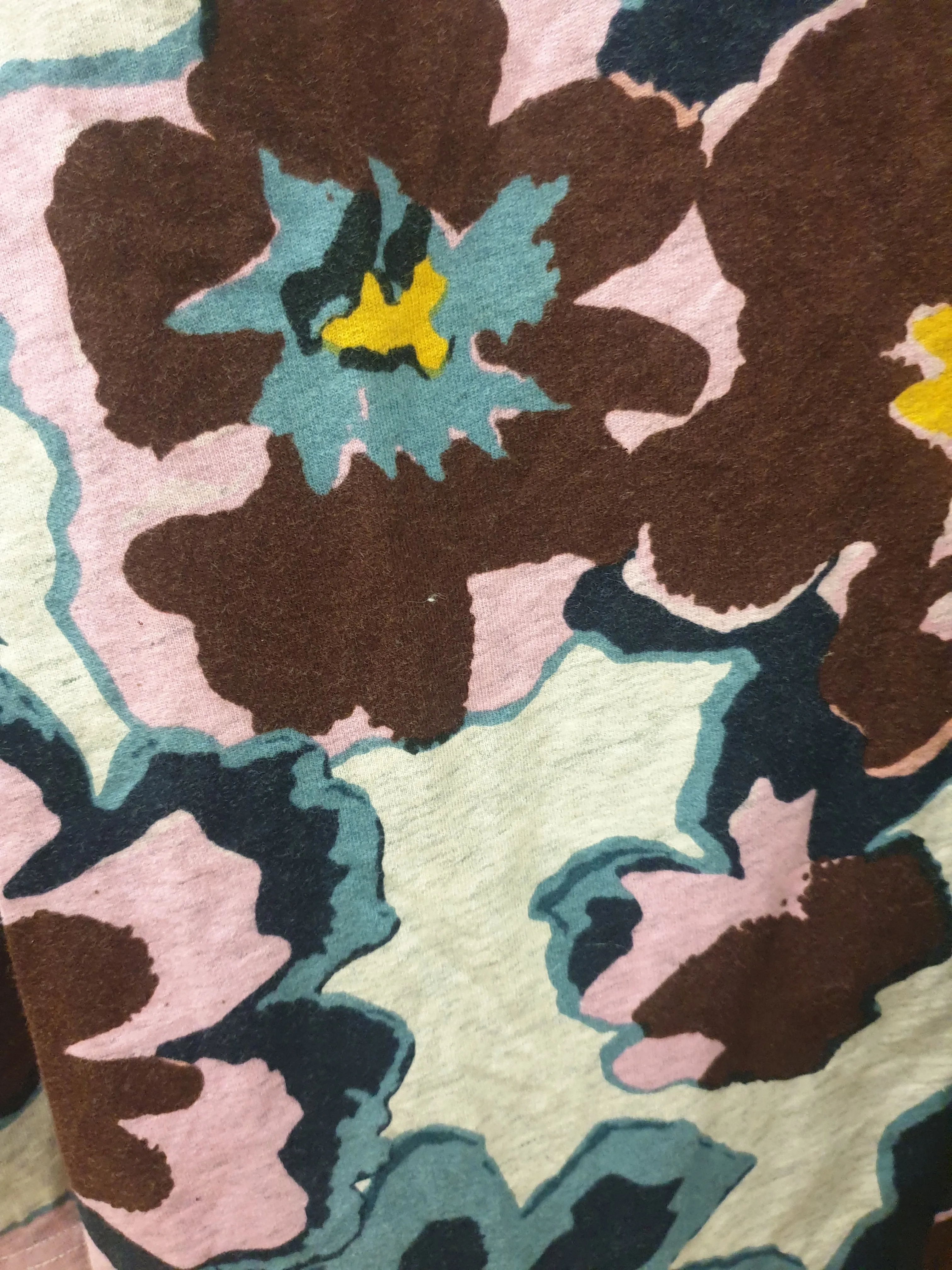 Gorman grey long sleeve tee shirt dress with  large flower print size 14, best fits 12-14