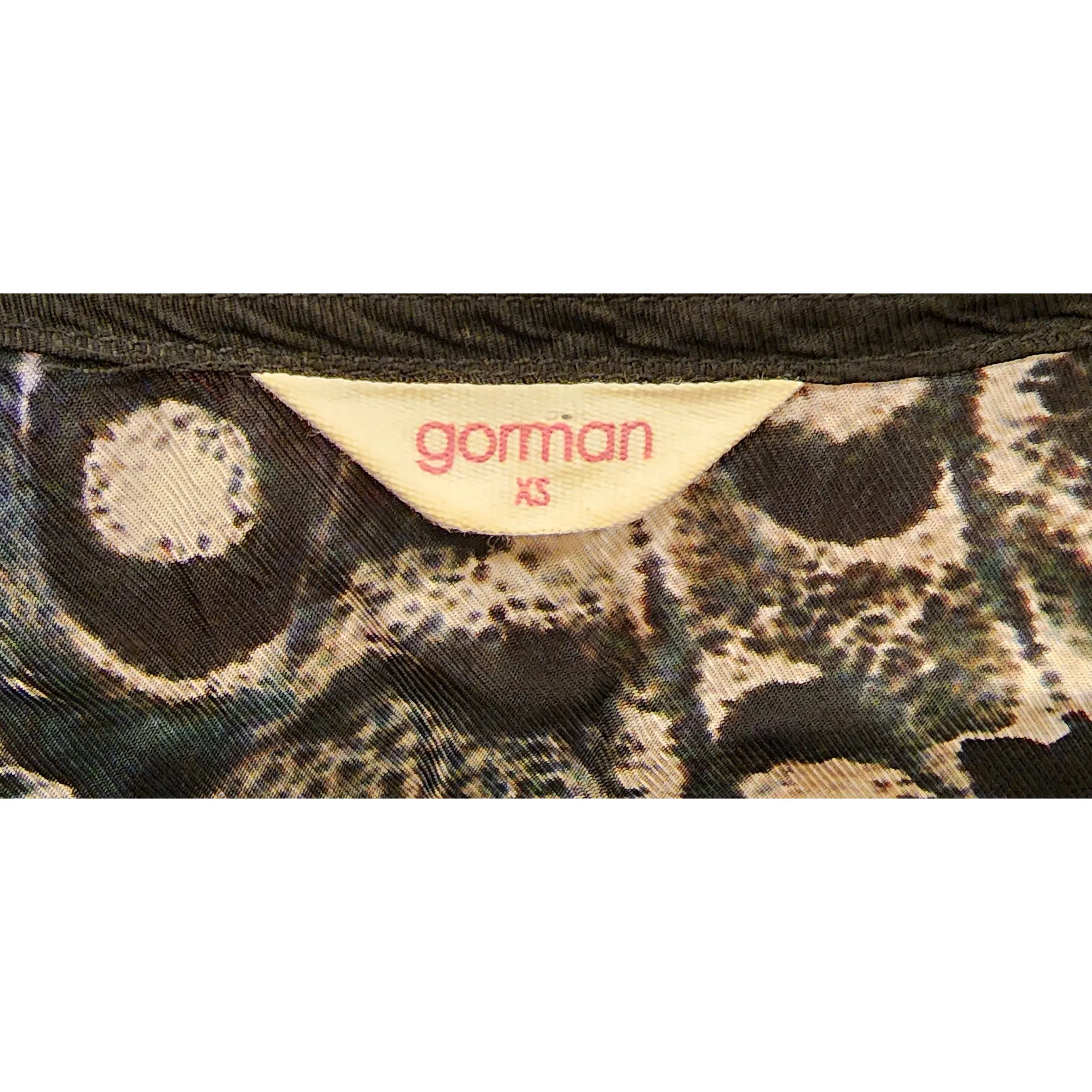 Gorman multi coloured print dress with black sleeves size 8