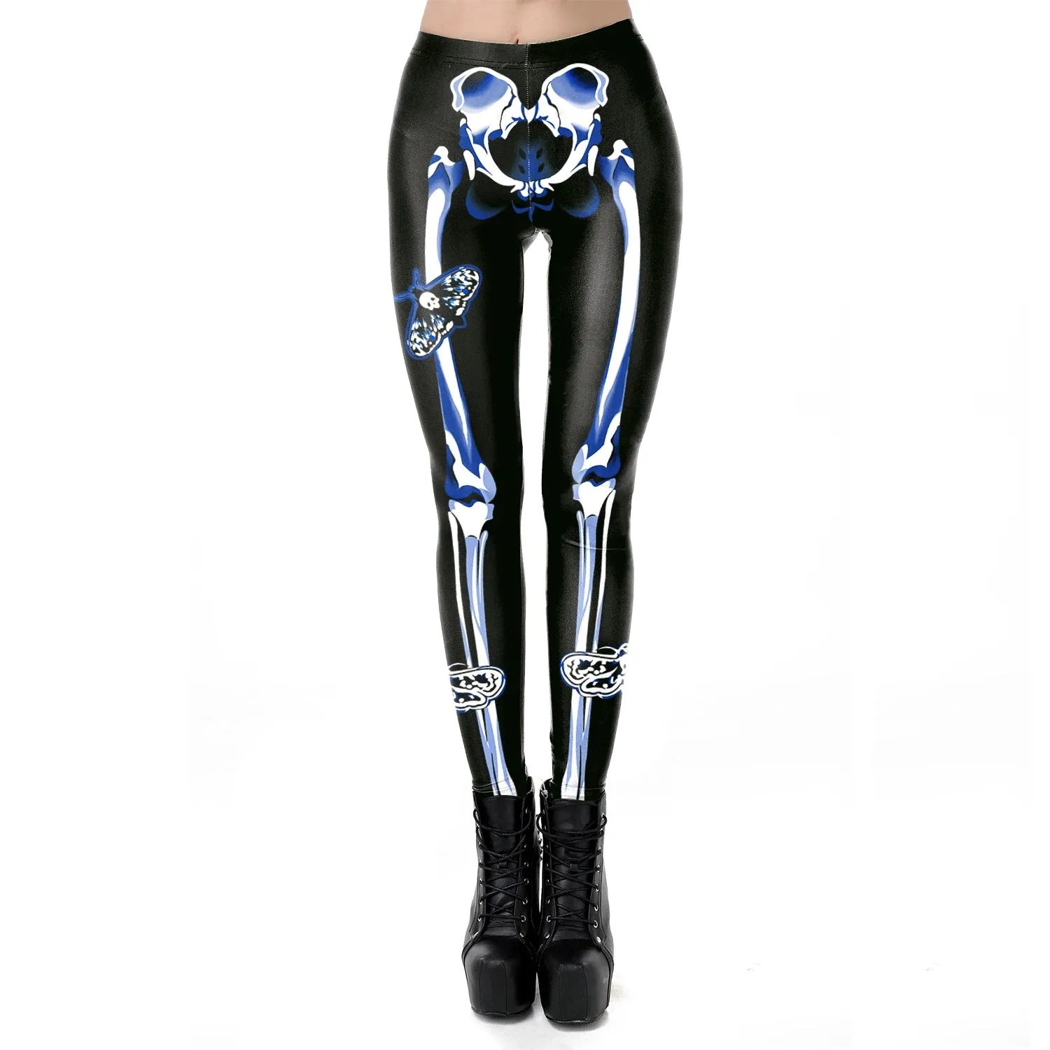 Gothic Print High-Waisted Fitness Leggings – Perfect for Workouts