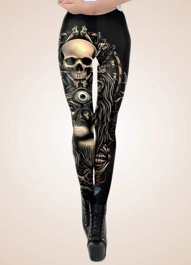Gothic Skull Steampunk Legging