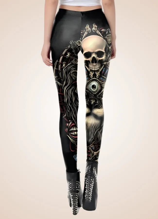 Gothic Skull Steampunk Legging
