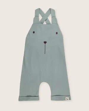 Green Pond Bear Face Print Jumpsuit