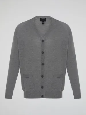 Grey Knitted Cardigan