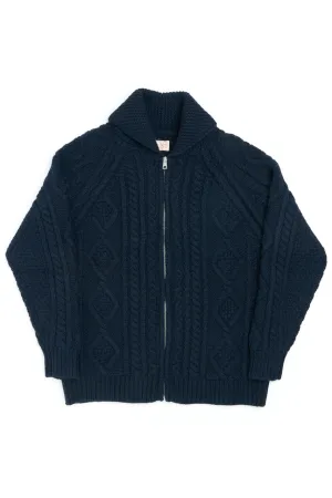 GRP X CASA-ISAAC Zip Jacket Steve Merino/Cashmere Blend Navy
