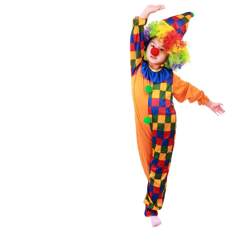 Halloween Costumes Kids Children Circus Clown Costume Naughty Harlequin Fancy Fantasia Infantil Cosplay Clothing for Boys Girls