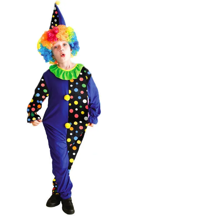 Halloween Costumes Kids Children Circus Clown Costume Naughty Harlequin Fancy Fantasia Infantil Cosplay Clothing for Boys Girls