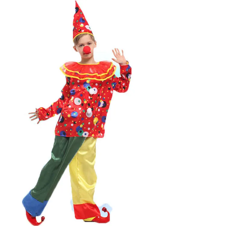 Halloween Costumes Kids Children Circus Clown Costume Naughty Harlequin Fancy Fantasia Infantil Cosplay Clothing for Boys Girls