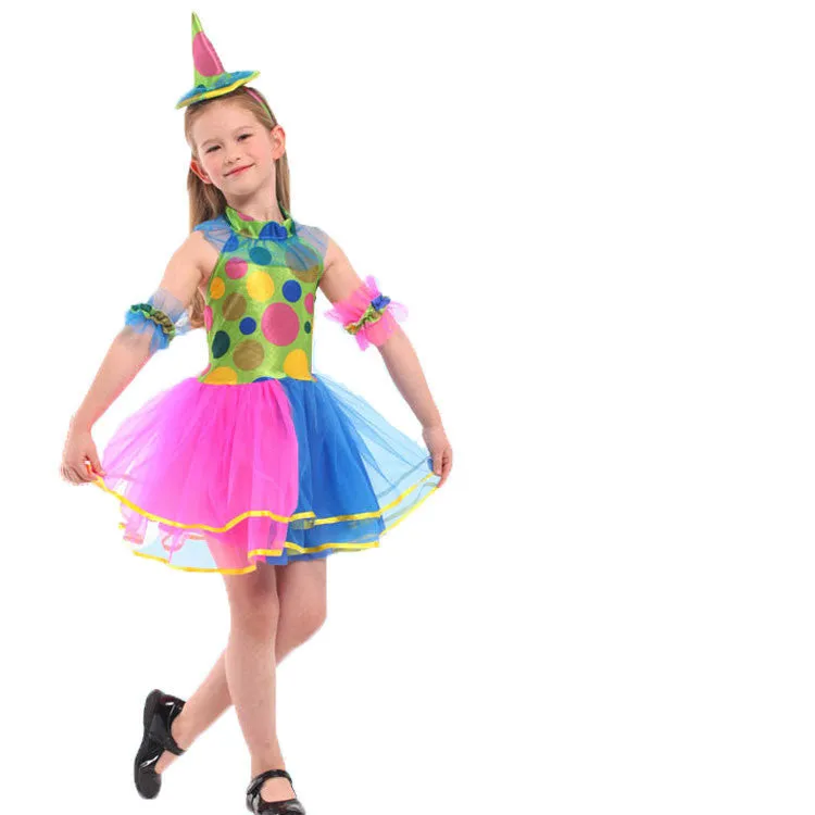 Halloween Costumes Kids Children Circus Clown Costume Naughty Harlequin Fancy Fantasia Infantil Cosplay Clothing for Boys Girls