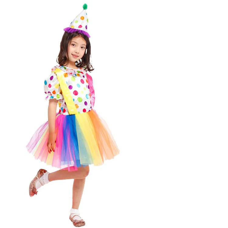 Halloween Costumes Kids Children Circus Clown Costume Naughty Harlequin Fancy Fantasia Infantil Cosplay Clothing for Boys Girls