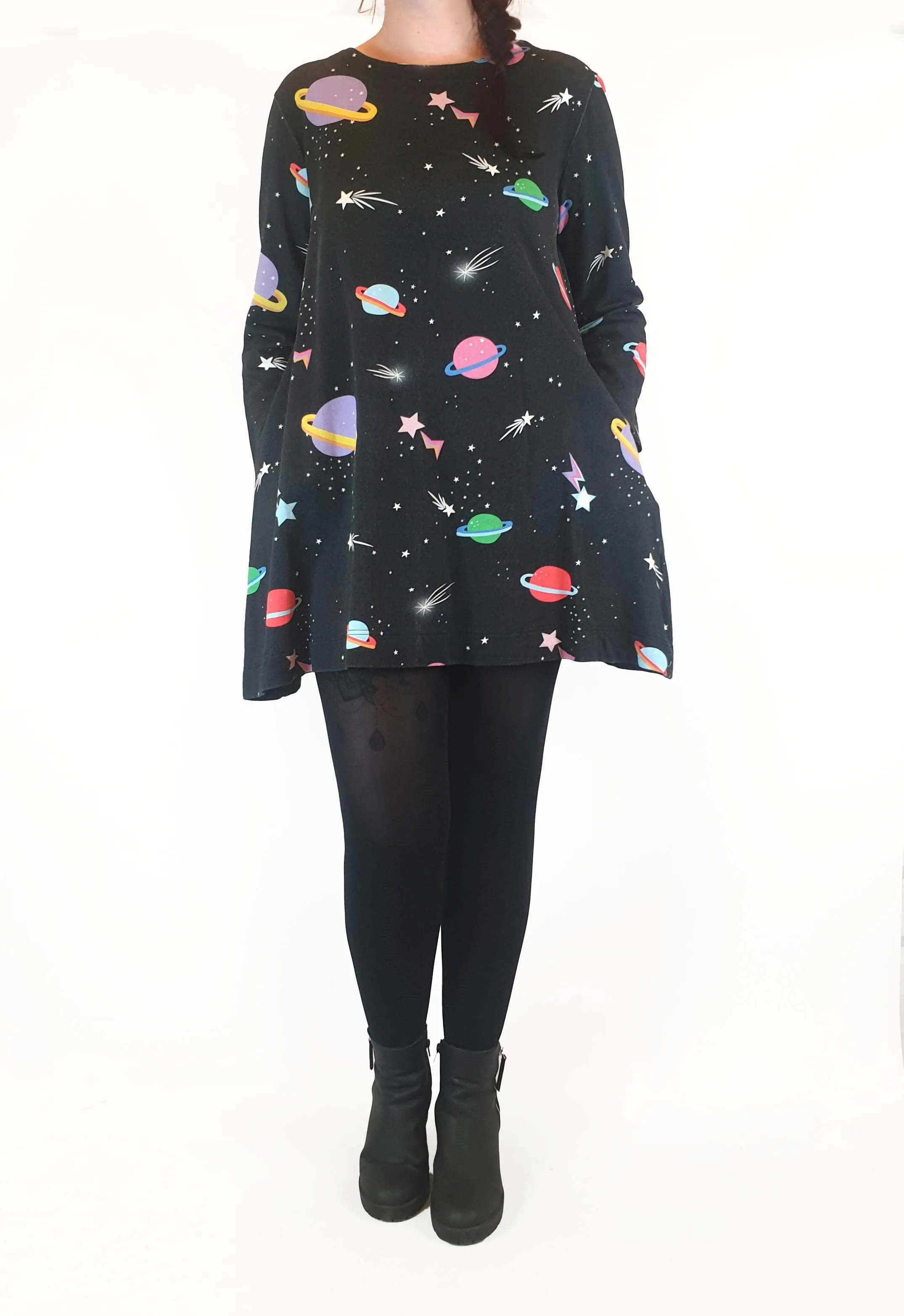 Harvest Lane planet print long sleeve dress size 12