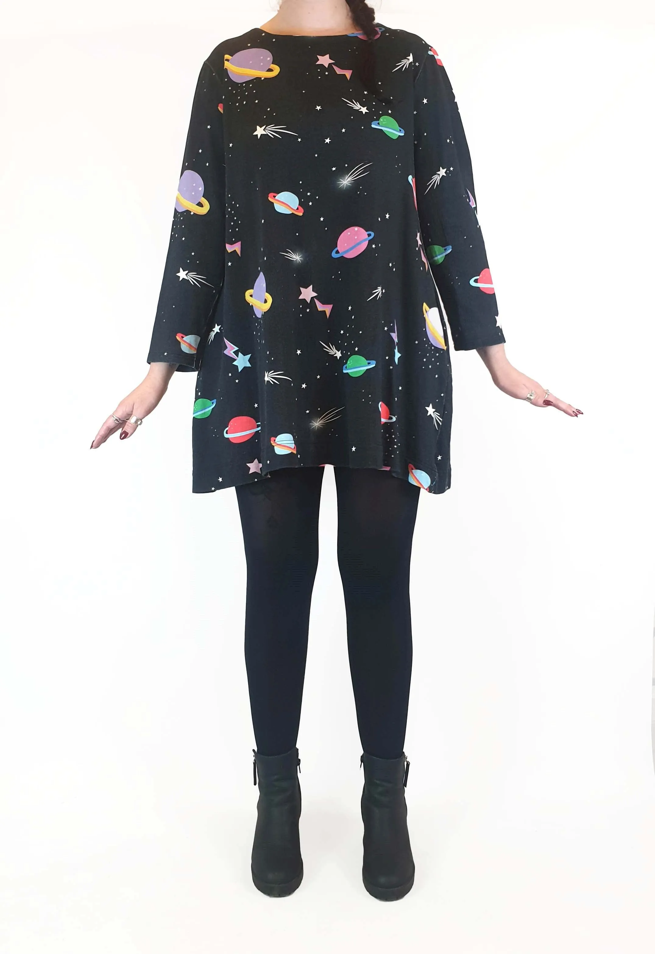 Harvest Lane planet print long sleeve dress size 12