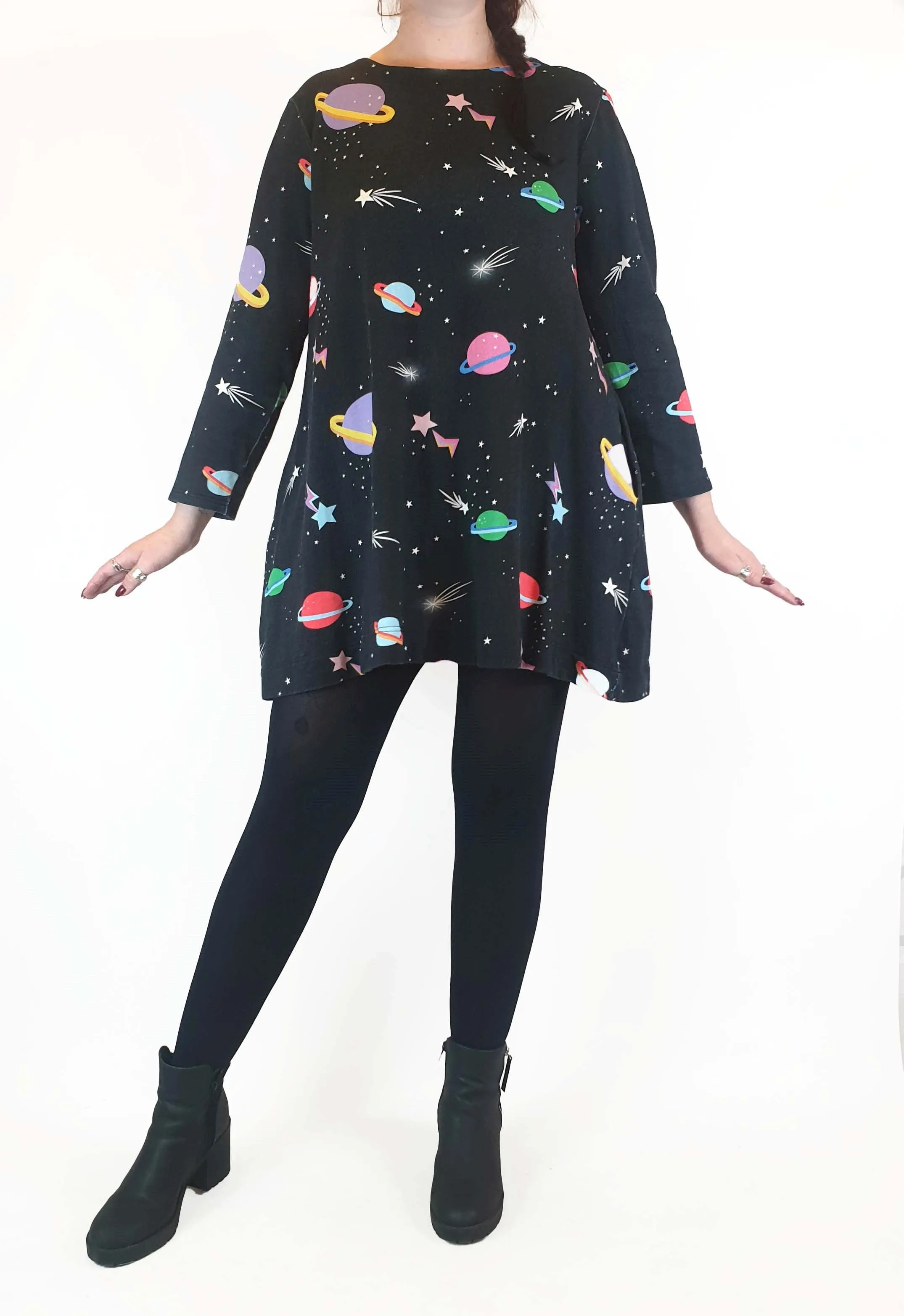 Harvest Lane planet print long sleeve dress size 12