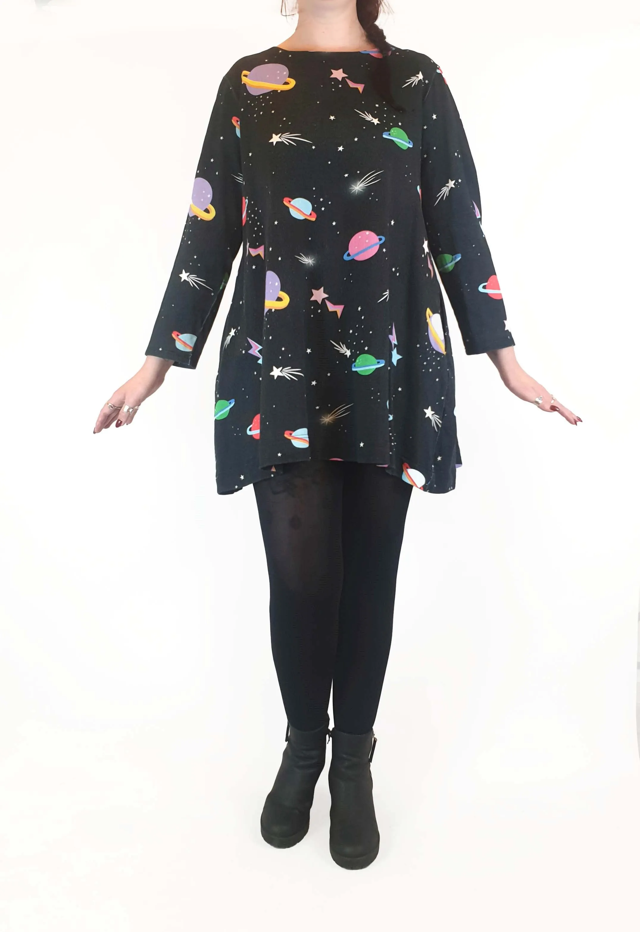 Harvest Lane planet print long sleeve dress size 12