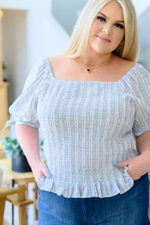 Hazel Blues® |  Anticipating More Smocked Blouse