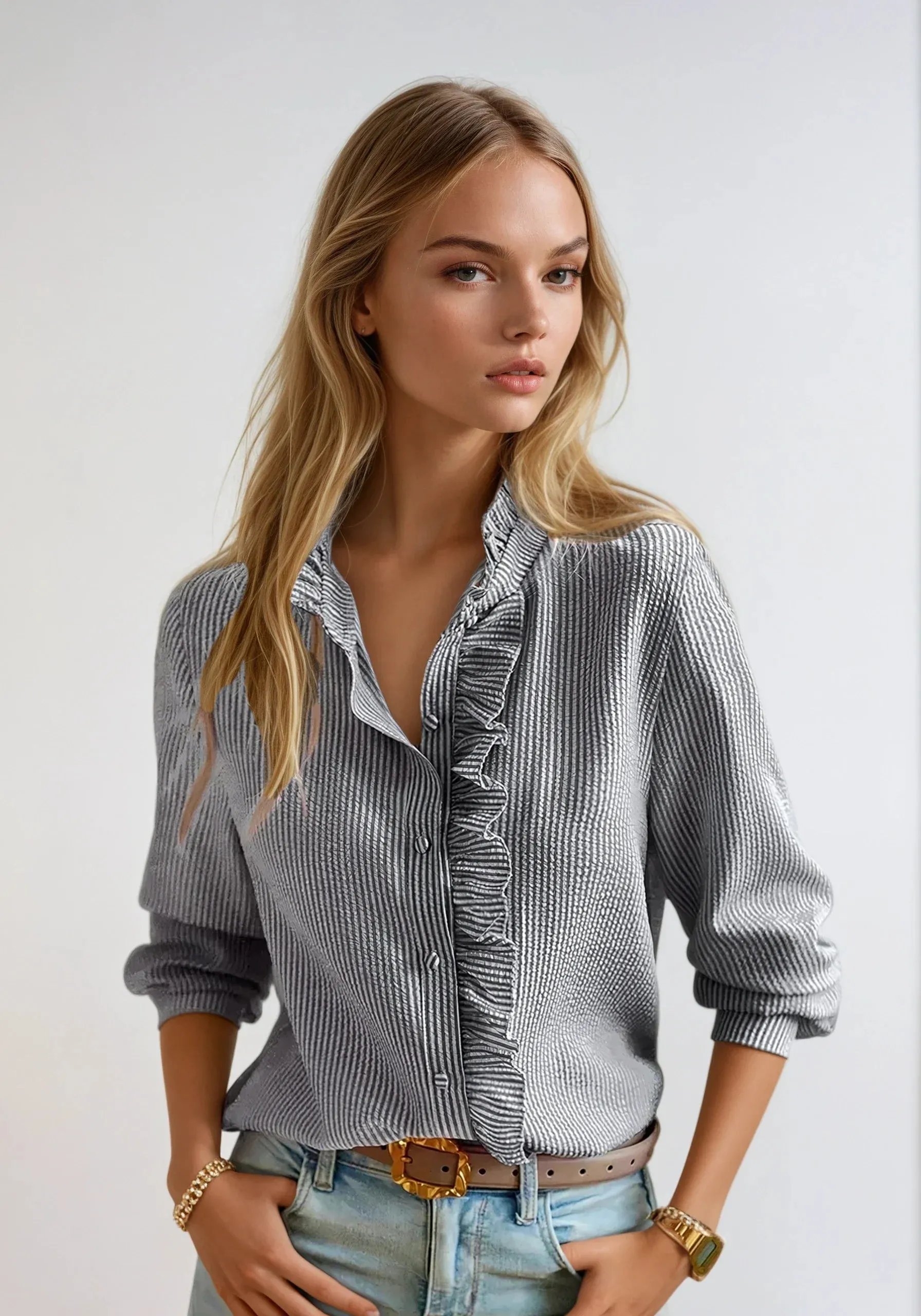 Helah - Ruffles Blouse for Ladies - Feminine & Stylish
