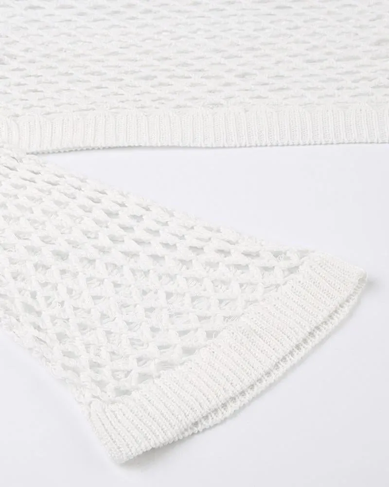 Hollow Out Crochet Crop Knit Top