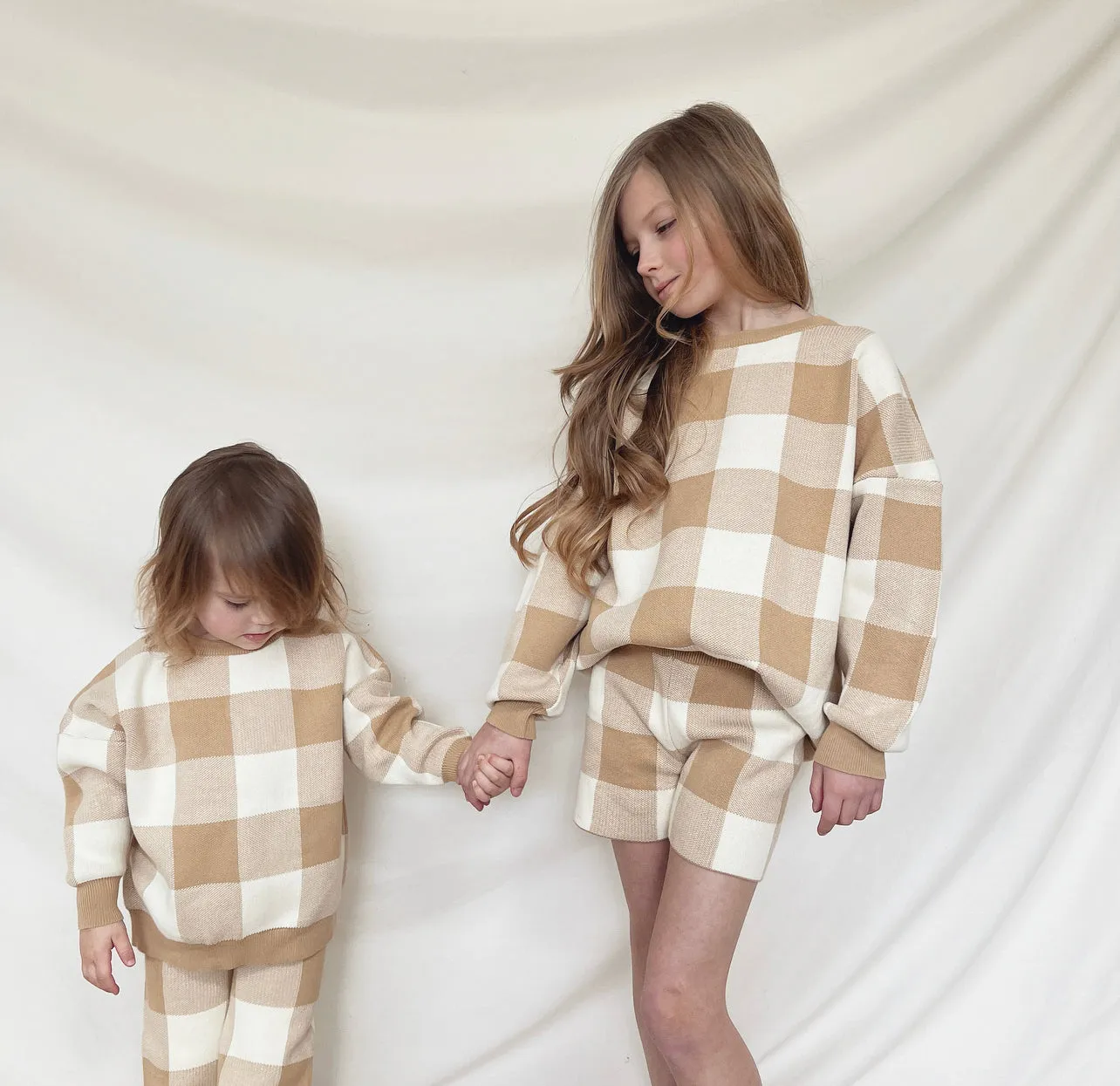 HUNTER & ROSE CHECKED QUINN JUMPER