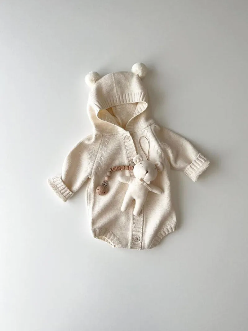 Ins Style Bear Shape Baby Knitted Sweater Jumpsuits