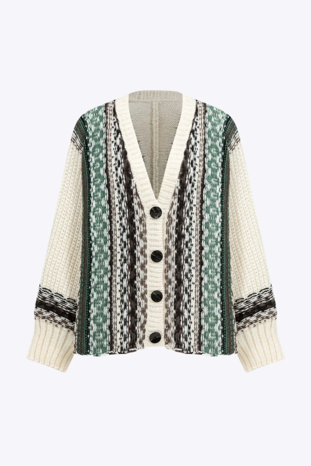 Isabelle - Chic Patchwork Design Woman's Long Sleeve Cardigan