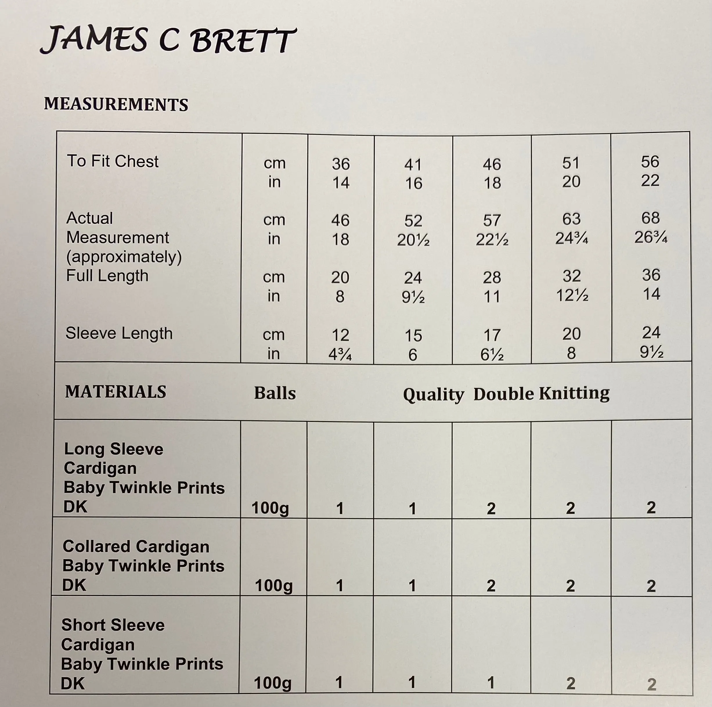 James C Brett Knitting Pattern JB745 Double Knitting