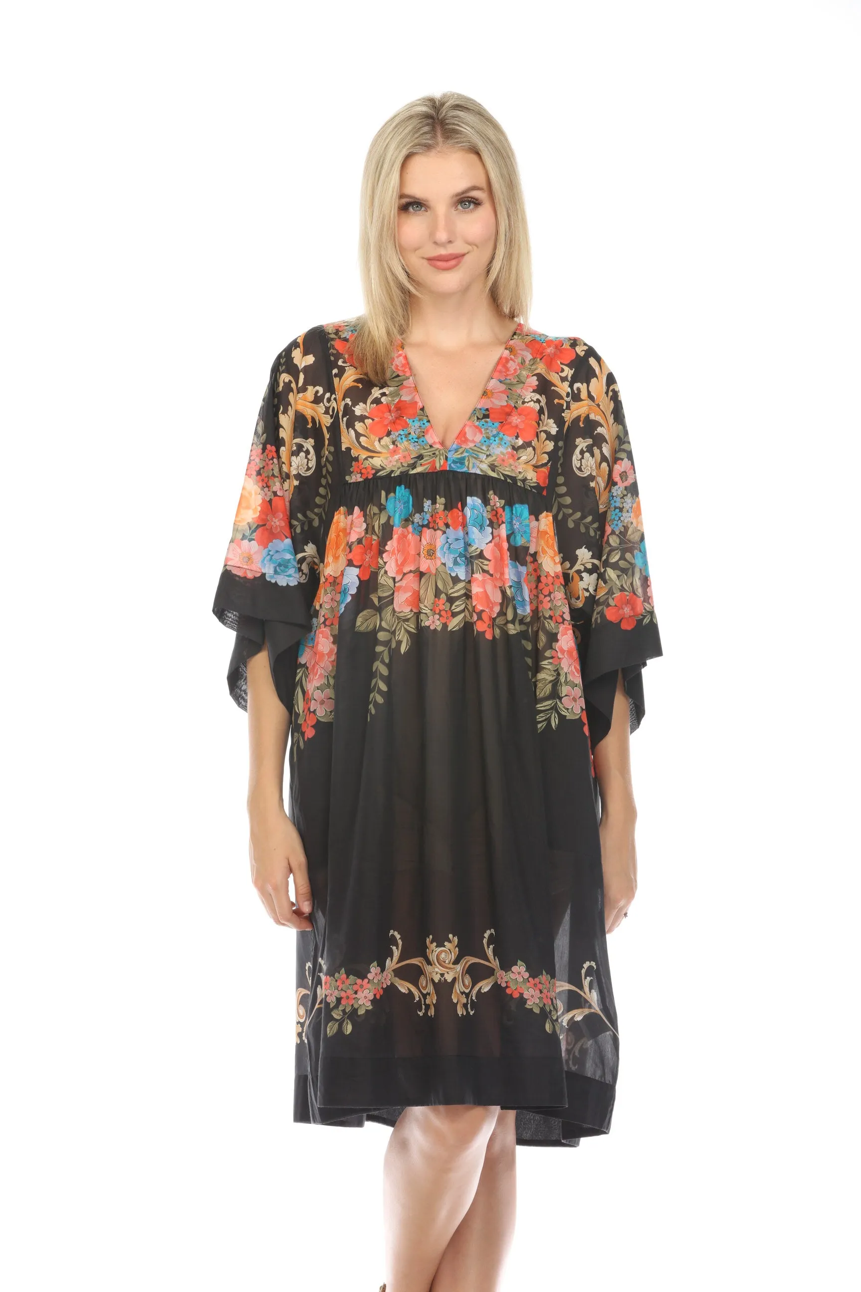 Johnny Was Black Royal Easy Swim Cover Up Dress Boho Chic CSW2623-H