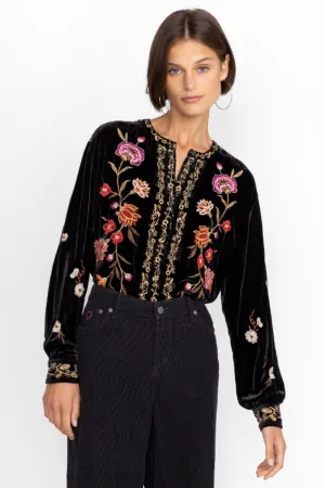 Johnny Was Quinn Velvet Mandarin Shirt J12123-O