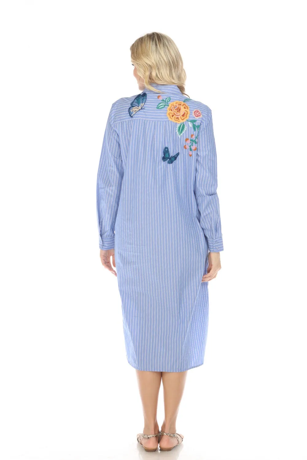 Johnny Was Workshop Taymia Side Button Slit Overshirt Dress W39024 Boho Chic
