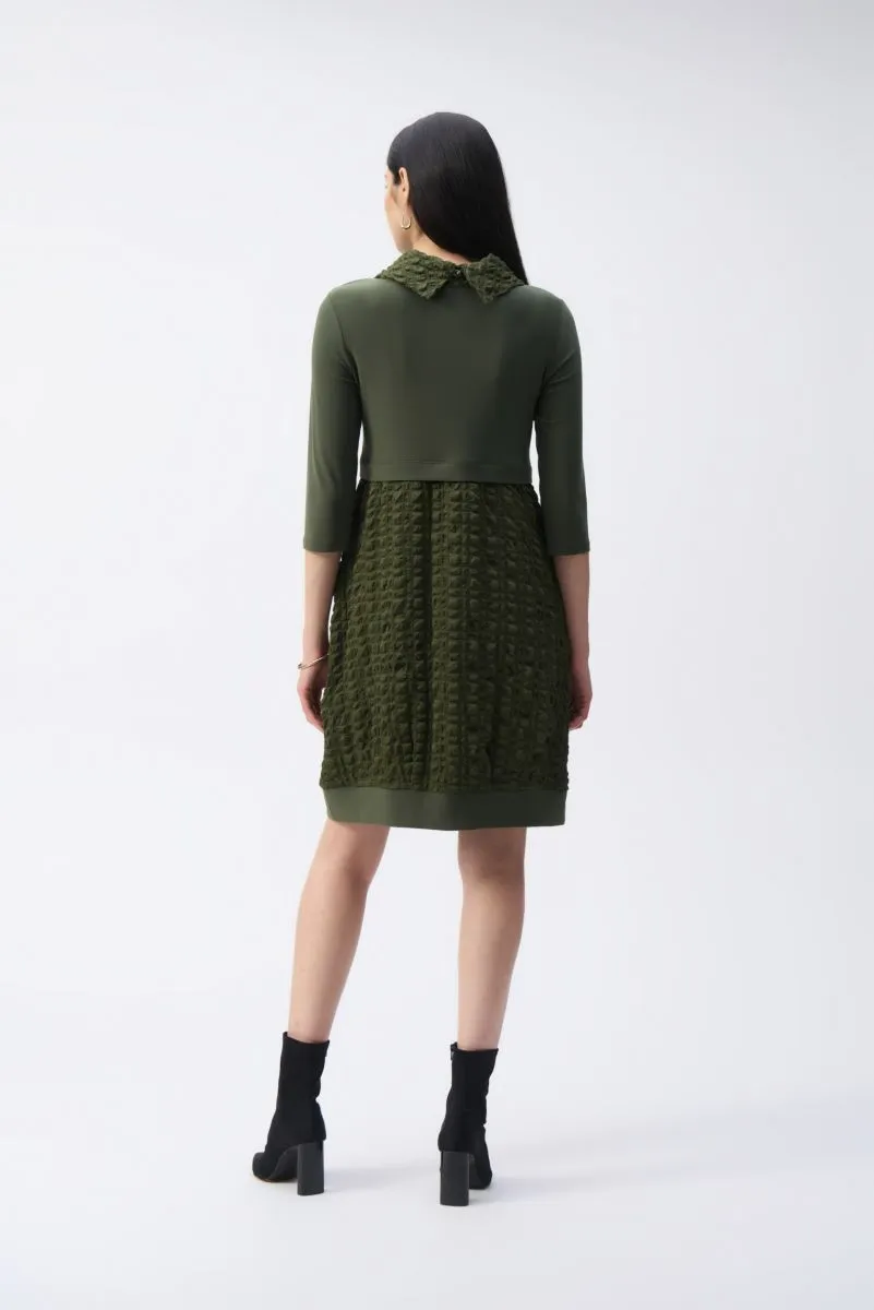 Joseph Ribkoff Bubble Textured Cowl Neck Cocoon Dress 243114
