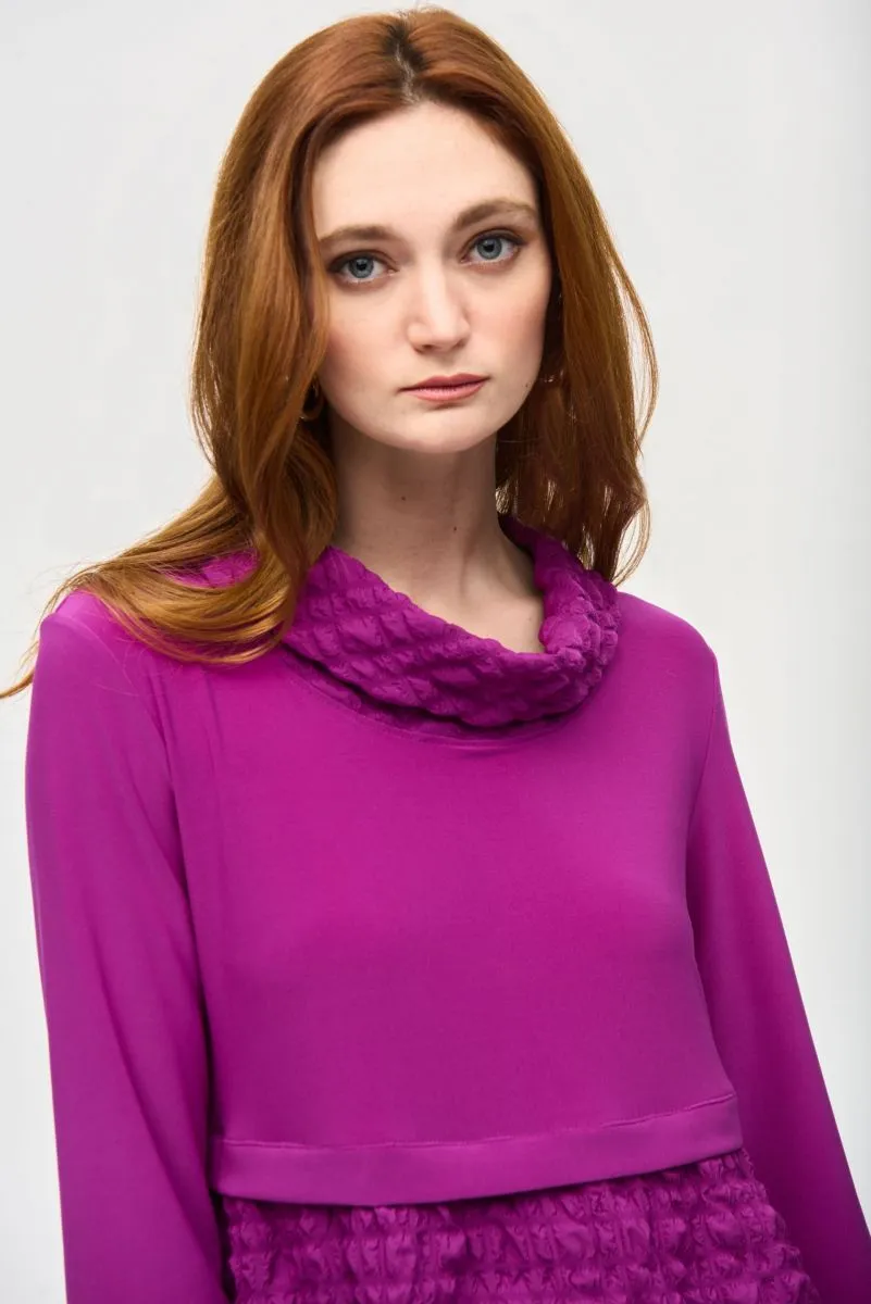 Joseph Ribkoff Bubble Textured Cowl Neck Cocoon Dress 243114
