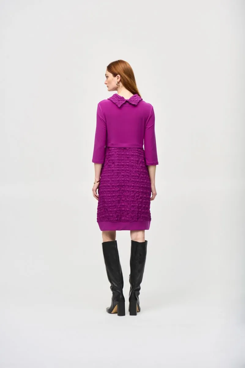 Joseph Ribkoff Bubble Textured Cowl Neck Cocoon Dress 243114