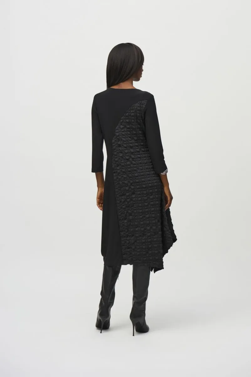 Joseph Ribkoff Textured Asymmetrical Handkerchief Midi Dress 244037