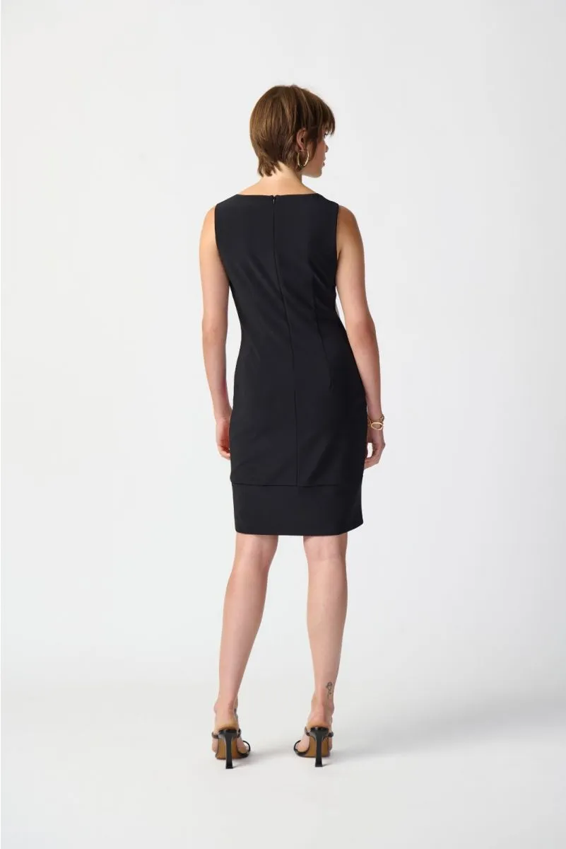 Joseph Ribkoff Vanilla/Multi Grid Mixed Print Sleeveless Sheath Dress 241296