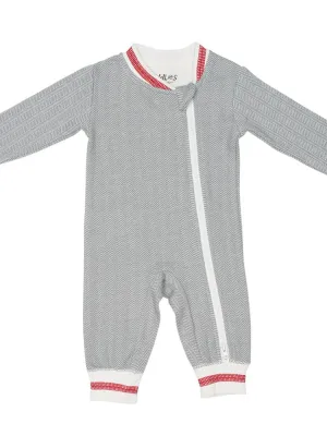 Juddlies - Organic Driftwood Grey Baby Sleepsuit / Playsuit - Cottage Collection