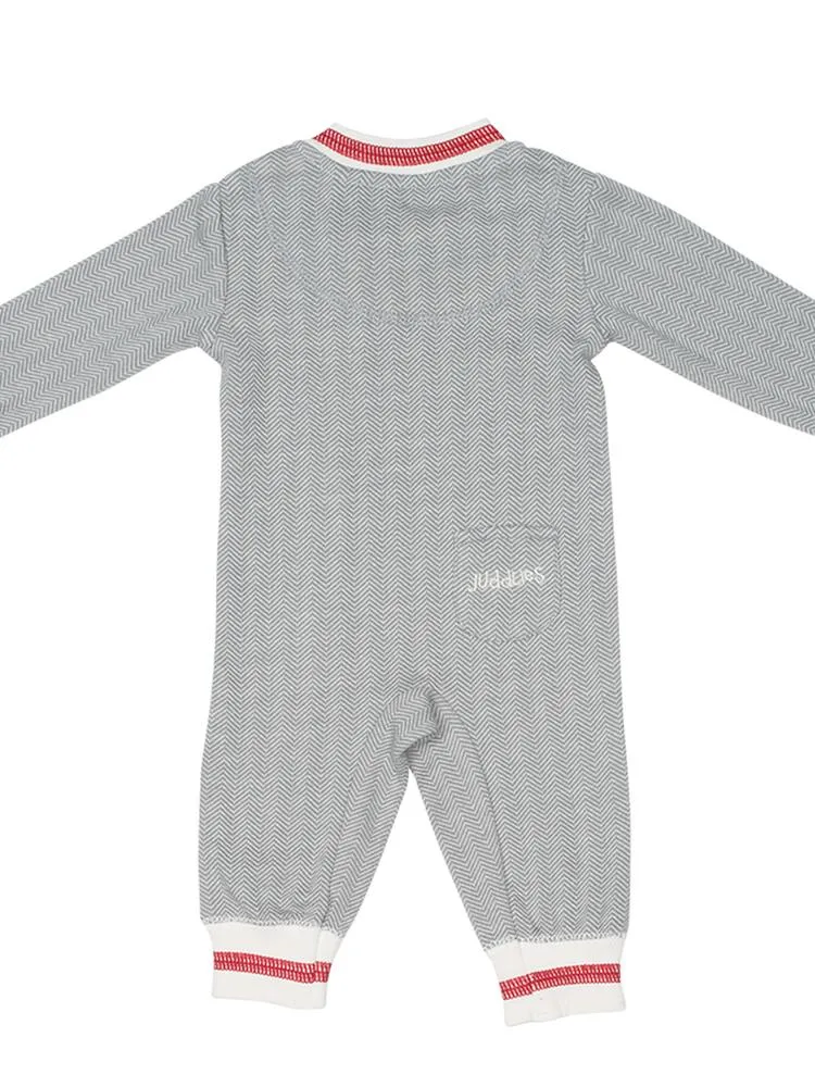 Juddlies - Organic Driftwood Grey Baby Sleepsuit / Playsuit - Cottage Collection