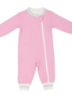Juddlies - Organic Sunset Pink Baby Sleepsuit/  Playsuit - Cottage Collection