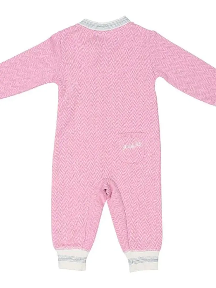 Juddlies - Organic Sunset Pink Baby Sleepsuit/  Playsuit - Cottage Collection