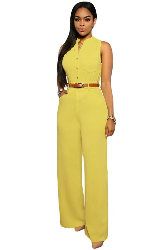 Jumpsuit Long Pants Women Rompers Sleeveless 2XL V-neck Belt Solid Sexy Night Club Elegant Slim Jumpsuits Overalls