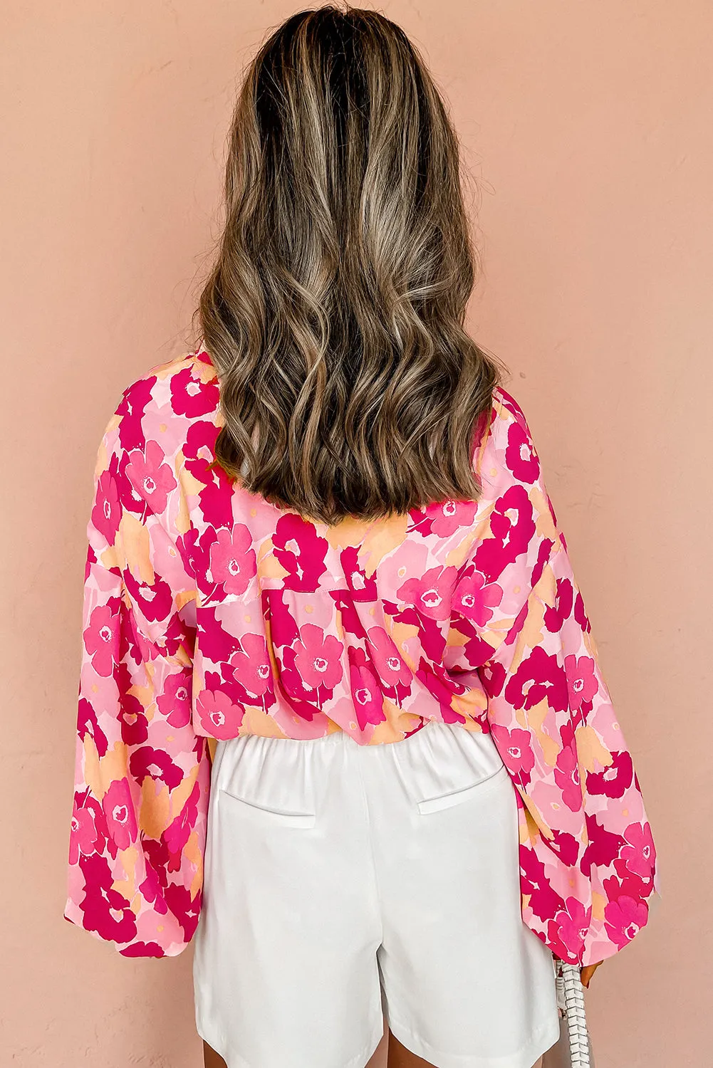 KaleaBoutique Blooming Floral Print Puff Sleeve Buttoned Shirt