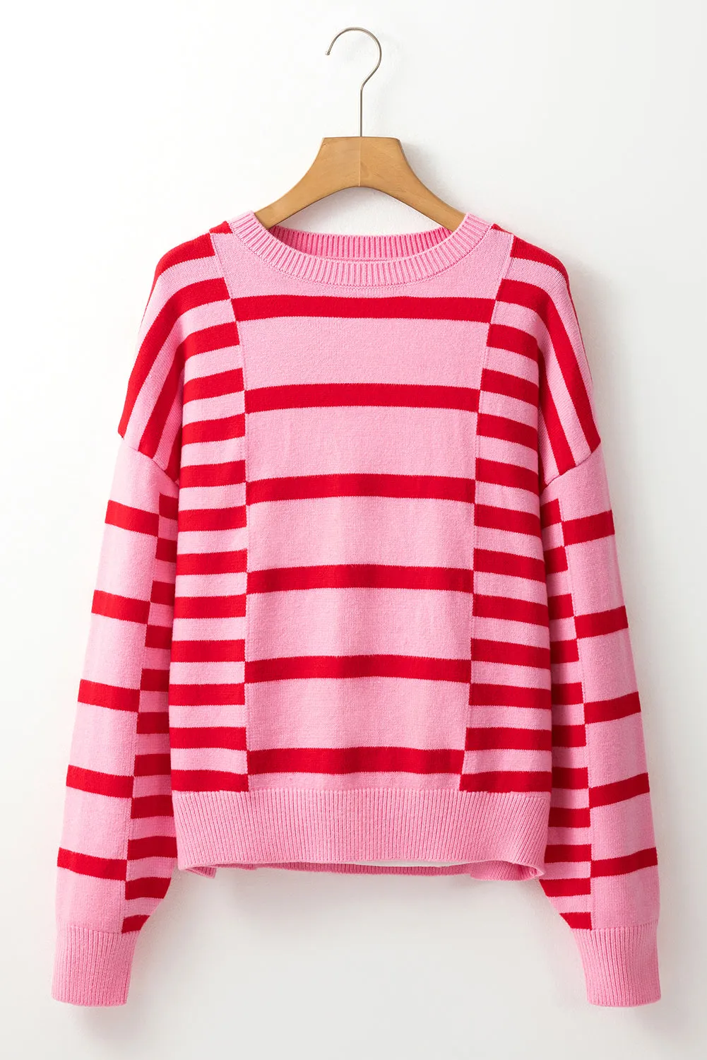 KaleaBoutique Bubble Sleeve Drop Shoulder Ribbed Trim Sweater