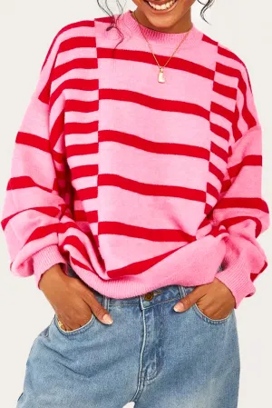 KaleaBoutique Bubble Sleeve Drop Shoulder Ribbed Trim Sweater
