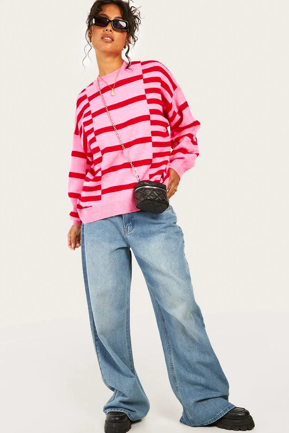 KaleaBoutique Bubble Sleeve Drop Shoulder Ribbed Trim Sweater