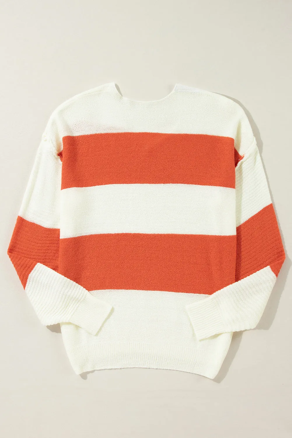 KaleaBoutique Loose Color Block Drop Shoulder Bubble Sleeve Sweater