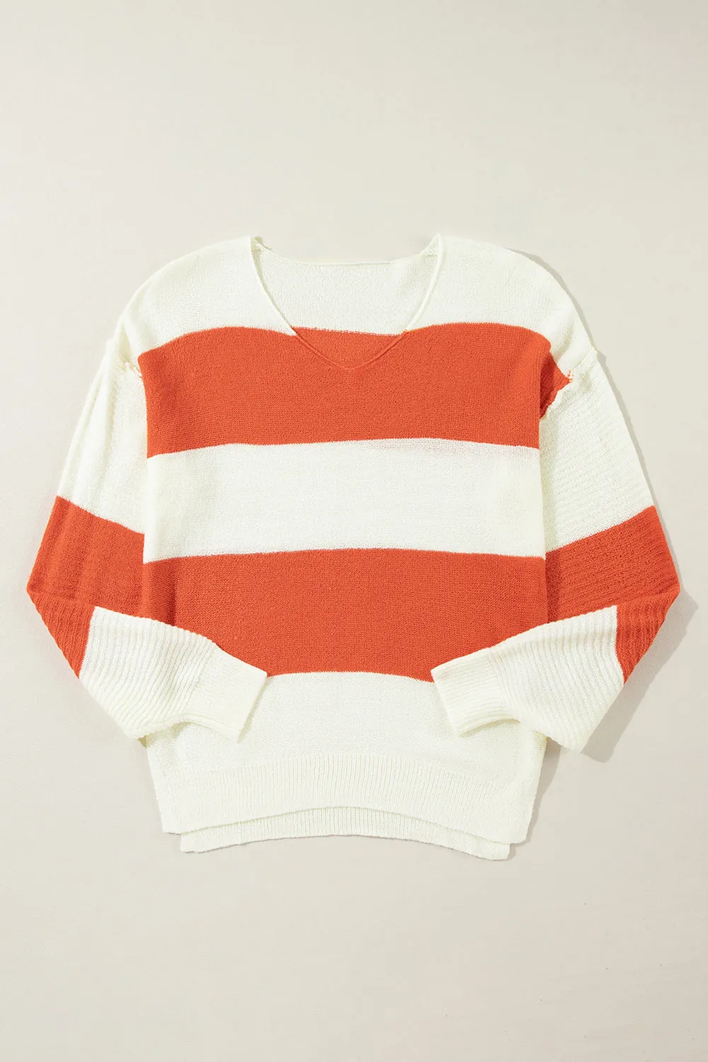 KaleaBoutique Loose Color Block Drop Shoulder Bubble Sleeve Sweater