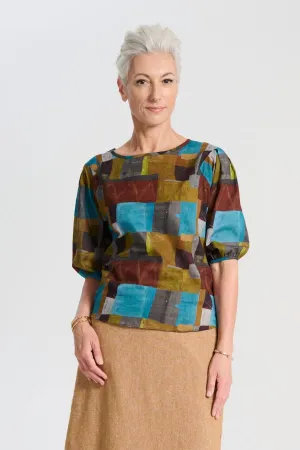 Kismet Blouse Azure in Cotton Voile
