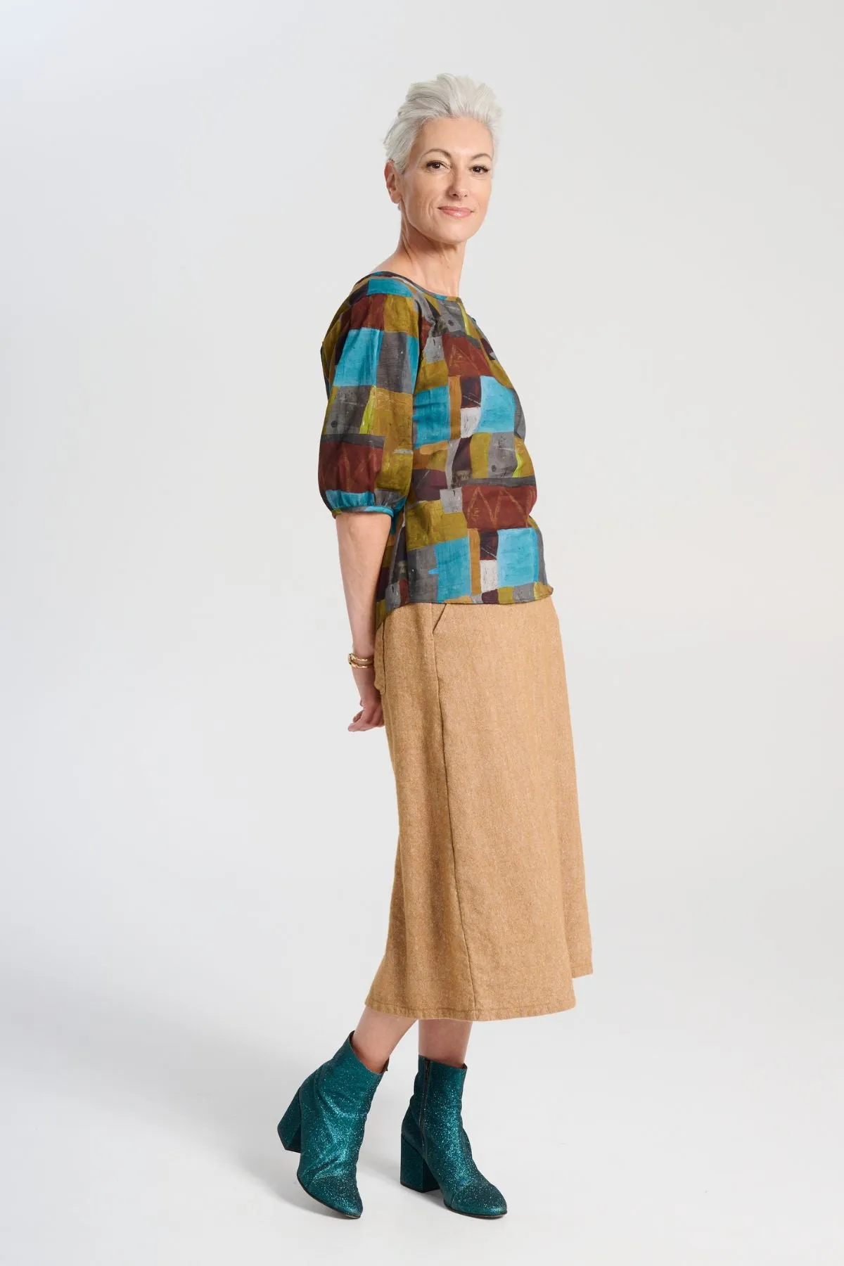 Kismet Blouse Azure in Cotton Voile