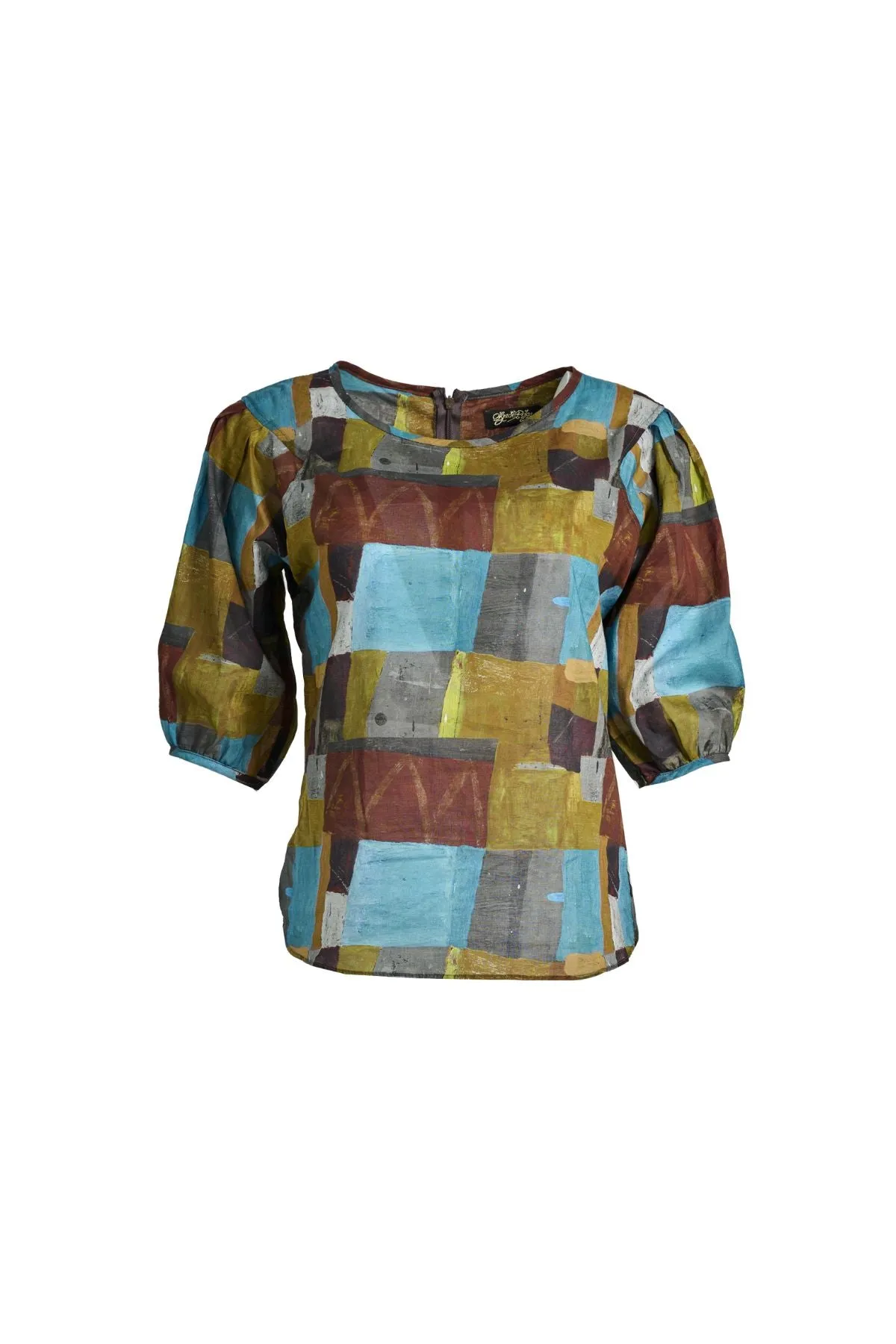 Kismet Blouse Azure in Cotton Voile