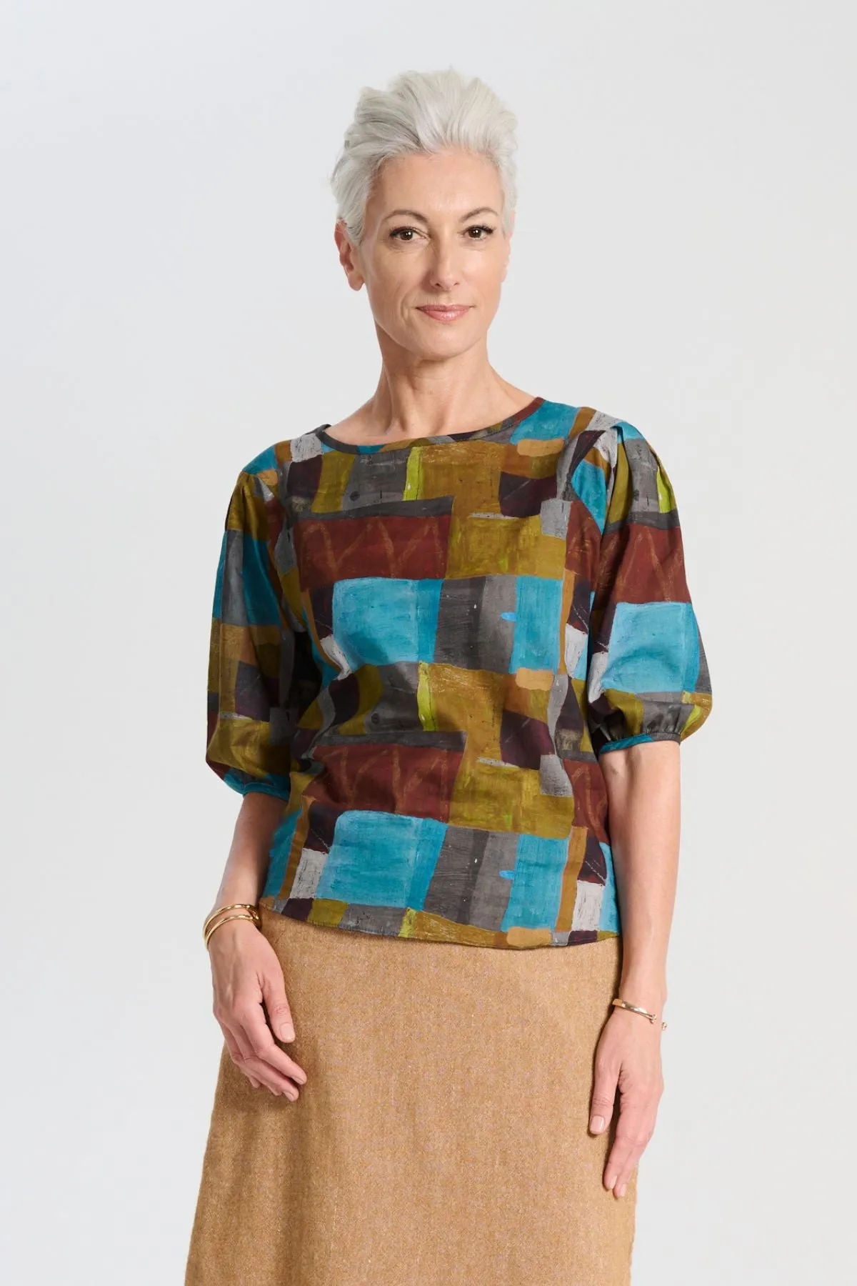 Kismet Blouse Azure in Cotton Voile