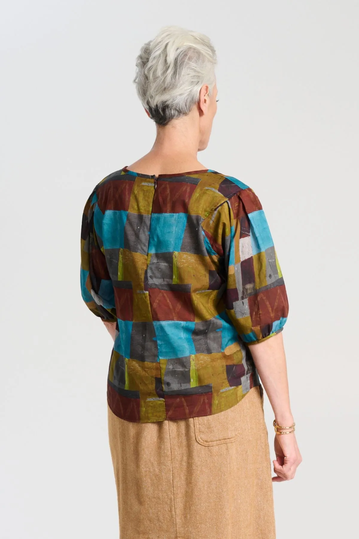 Kismet Blouse Azure in Cotton Voile