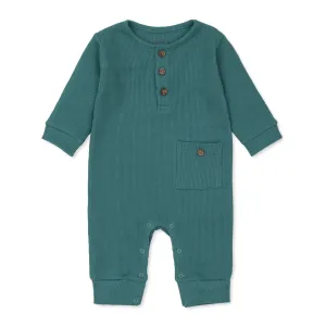 Kissy Kissy Mini Waffle Teal Playsuit