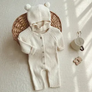Knitted Bodysuit and Teddy Hat Set